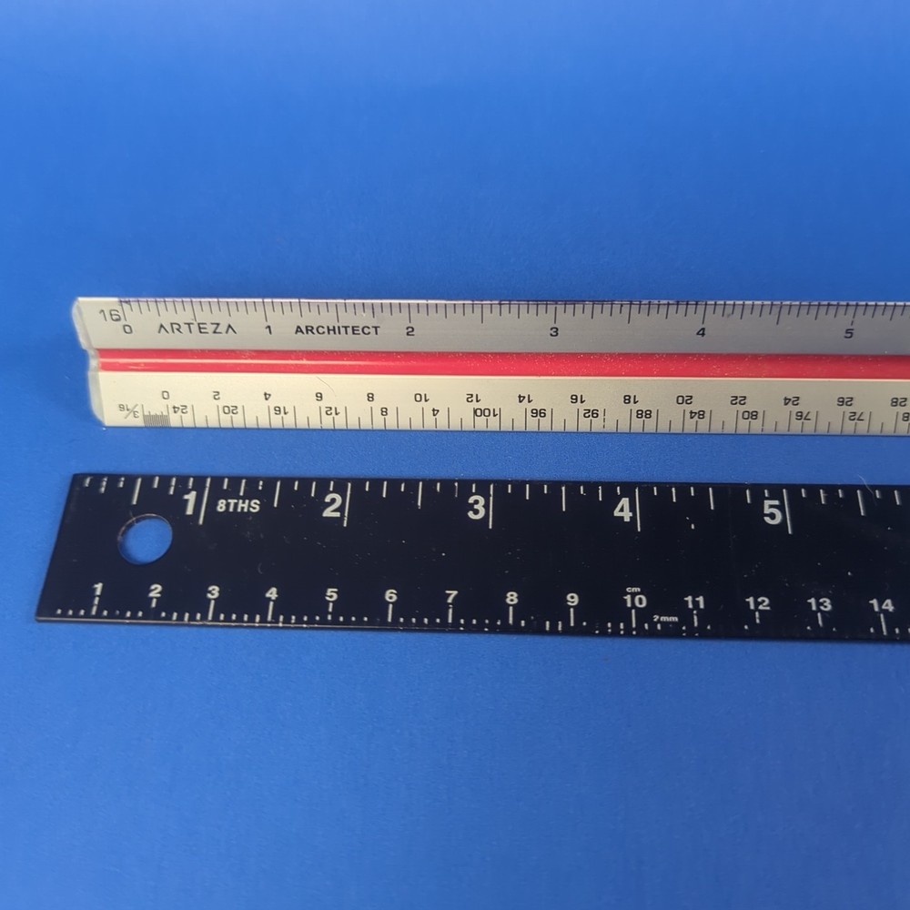 Arteza 12" Triangular Drafting Architects Scale aluminum