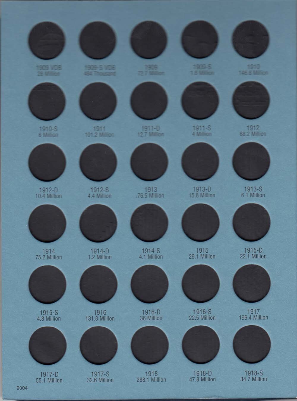 Whitman US Lincoln Cent Coin Folder 4 Vol Set 1909-Date #’s 9004,9030,9033,4004