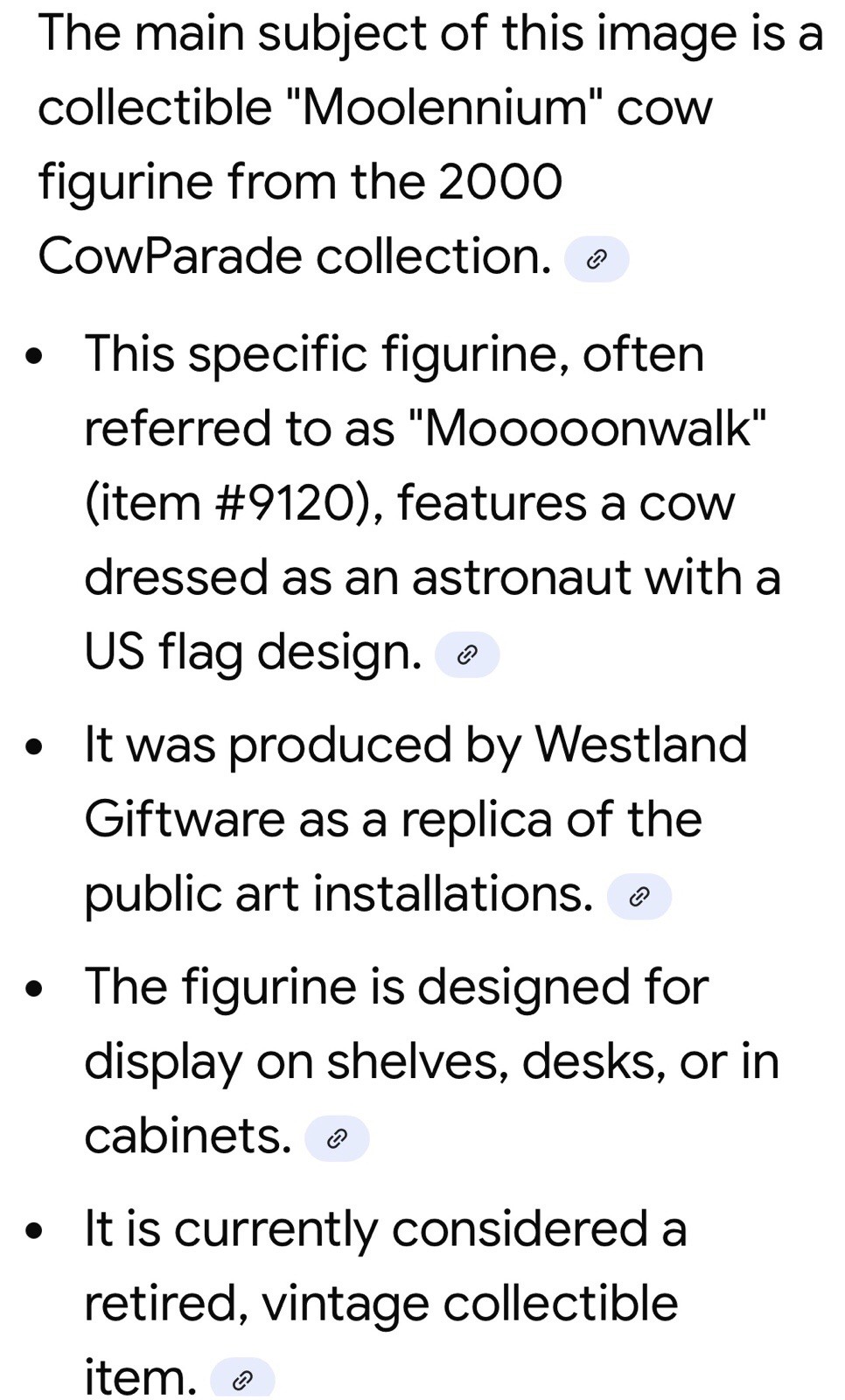 Vintage “Mooooonwalk” #9120 By Cow Parade Numbered Piece - 26711 - Moolennium
