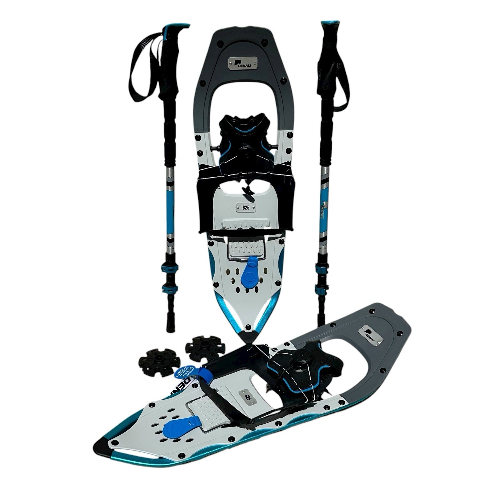 Denali Sawtooth Spin Snowshoes 8x25 | Lightweight Trail Set w/Poles & Bag 200 lb