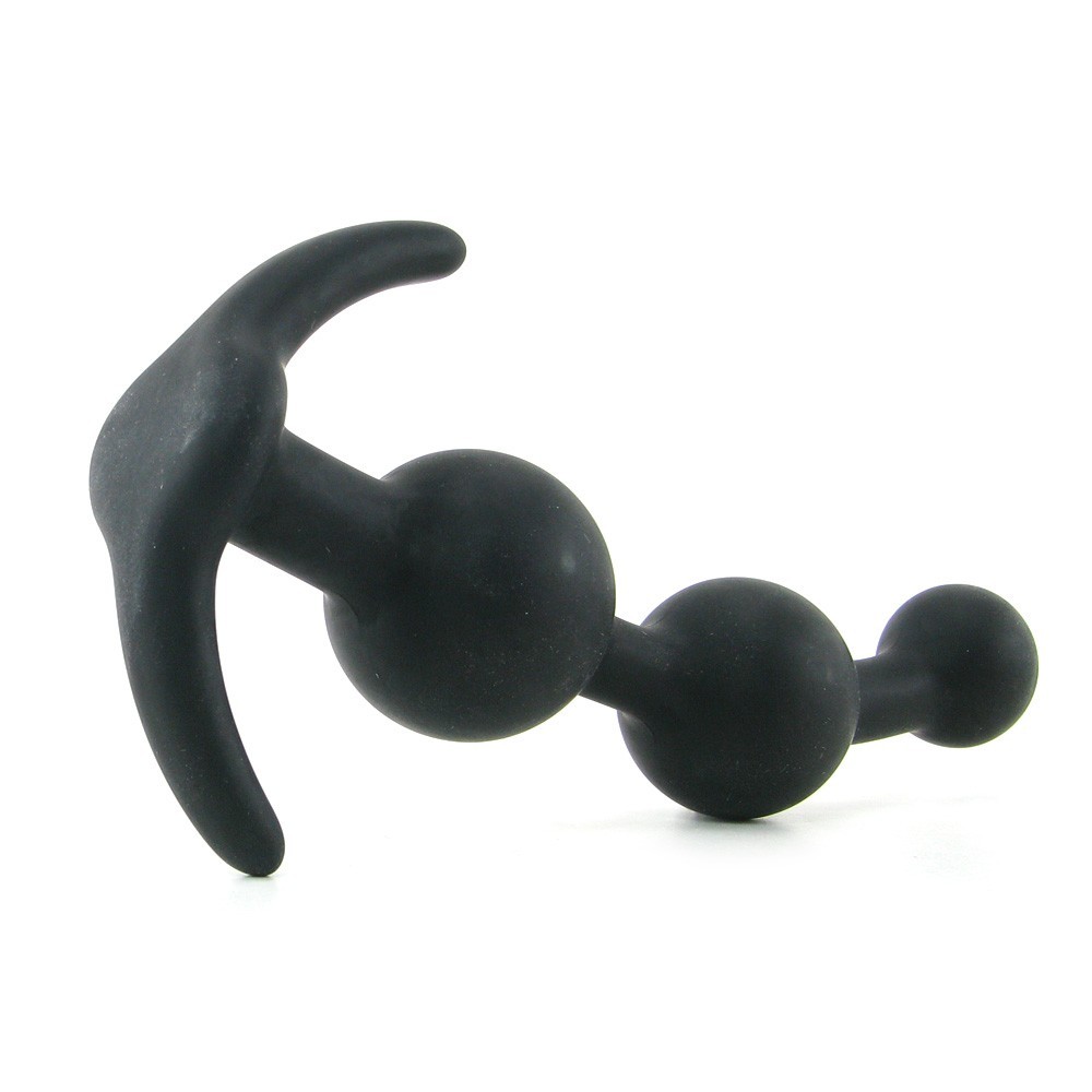 CalExotics Booty Call Booty Beads Black Flexible Silicone Anal Butt Plug