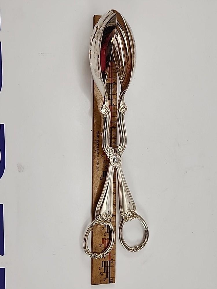 Gorham Silverplated Heritage Scissors Style SALAD SPOON and FORK Set (Italy) 11"