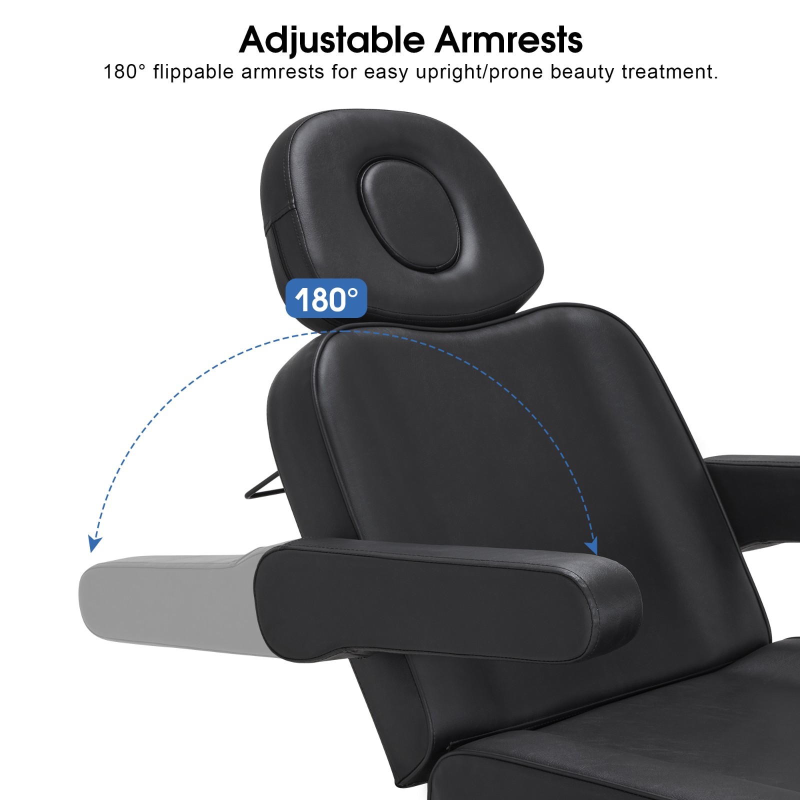 3-Motor Electric Beauty Bed with Foot-Controlled Wheels, Mobile Massage Bed 2754