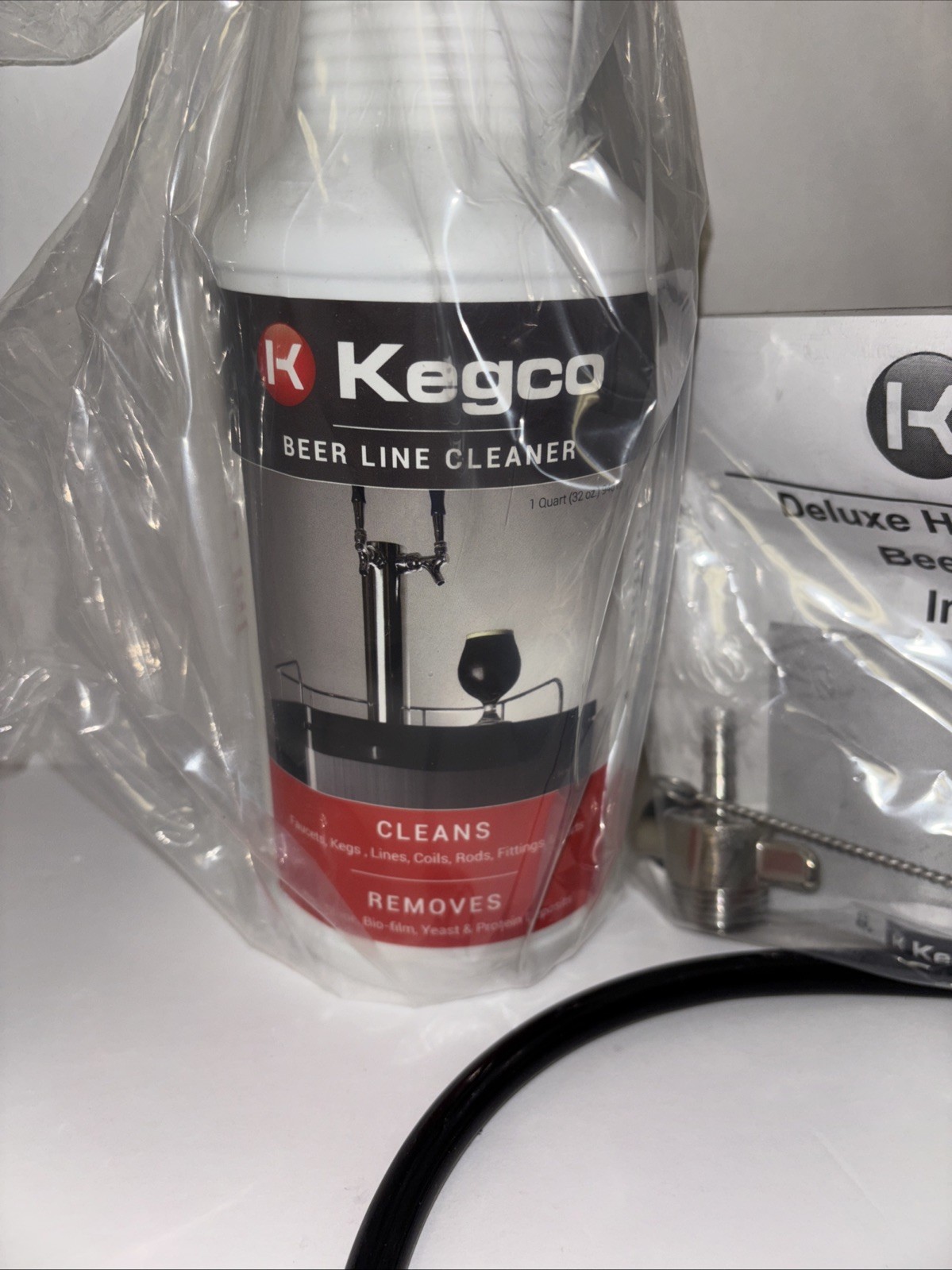 Kegco Deluxe Kegerator Cleaning Kit Pressurized Hand Pump Keg Beer Line Cleaner