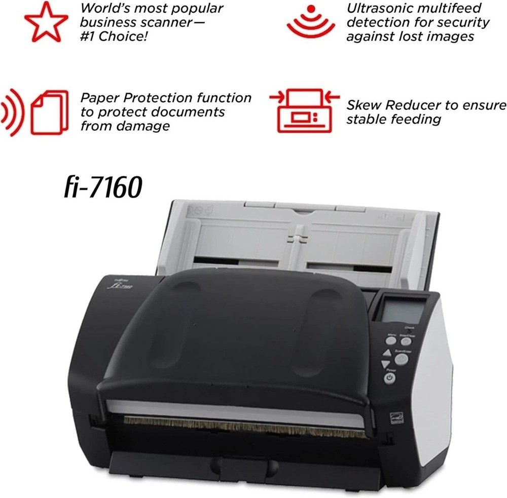 Fujitsu fi-7160 Color Duplex Scanner Bundle 🛡️ eBay Refurbished [VG]