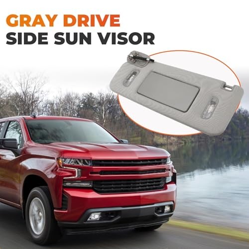 23459655 Gray Sun Visor Left Driver Compatible with Escalade/ESV Silverado