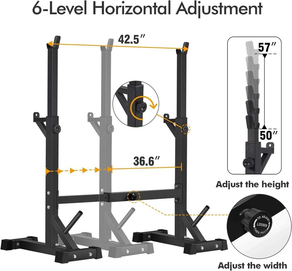 Bench Press Rack Stand Home Gym Adjustable Weight Rack 550Lbs