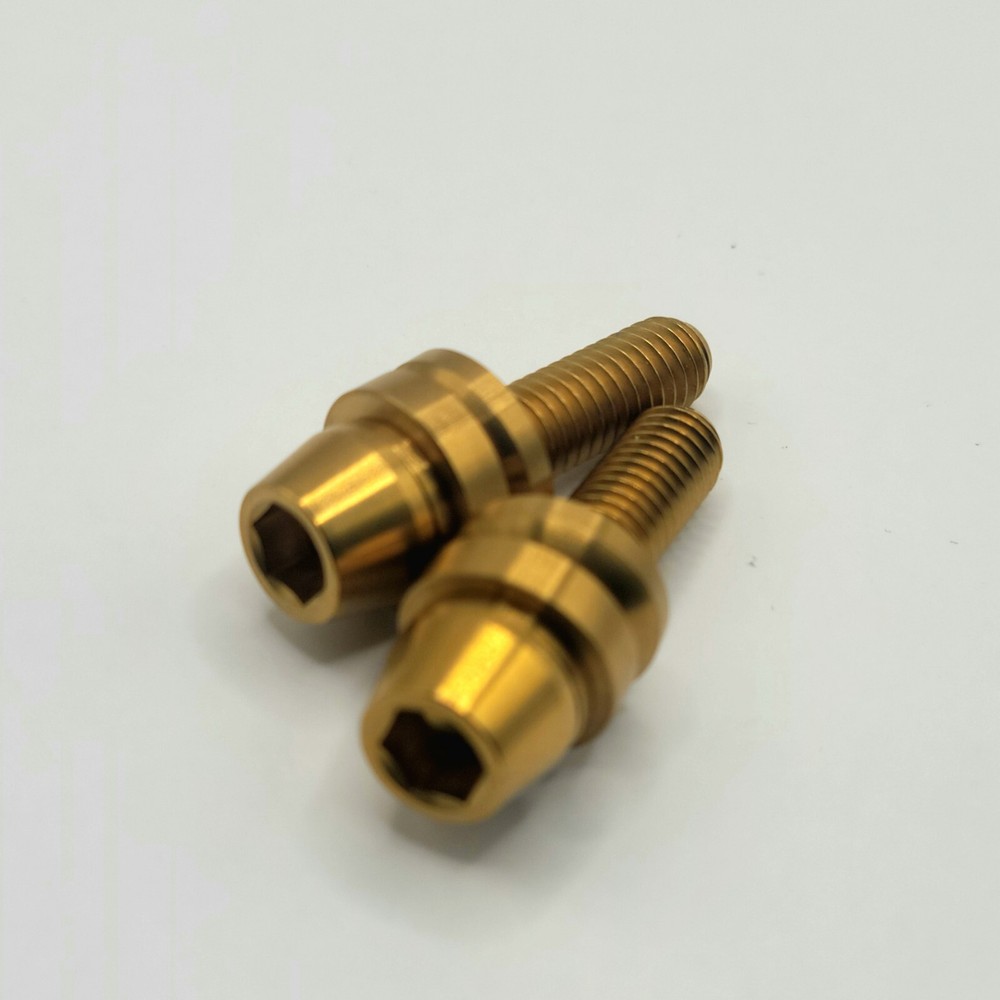 Trail Arc Titanium MTB Brake Caliper Mounting Bolt + flat, cone, cup washer (2x)