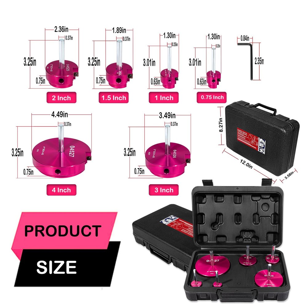 6 Piece Plastic Pipe Fitting Reamer Kit for 1/2" Drill, Includes 0.75", 1", 1...