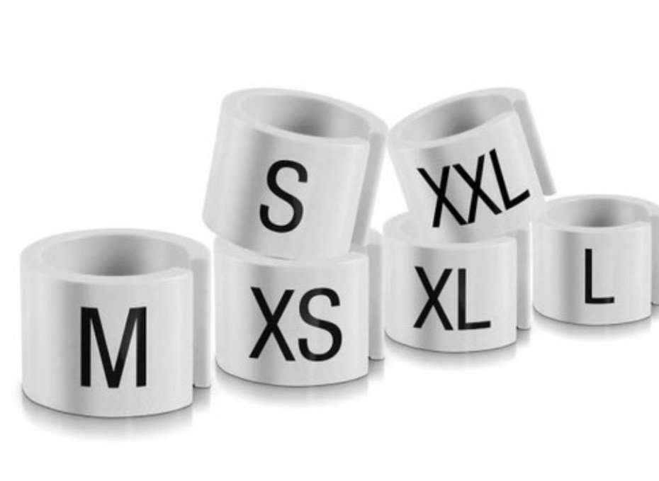 Retail Store Hanger Size Marker Tabs