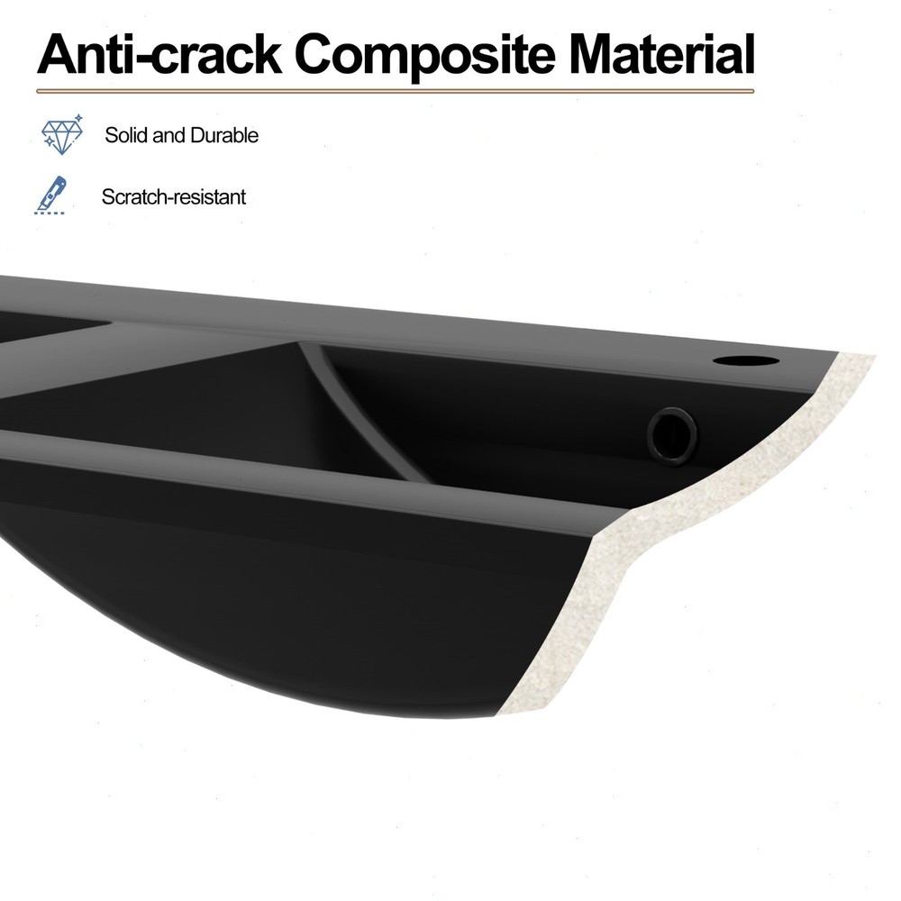 72" Double Sink Vanity Top Undermount Bathroom Sink