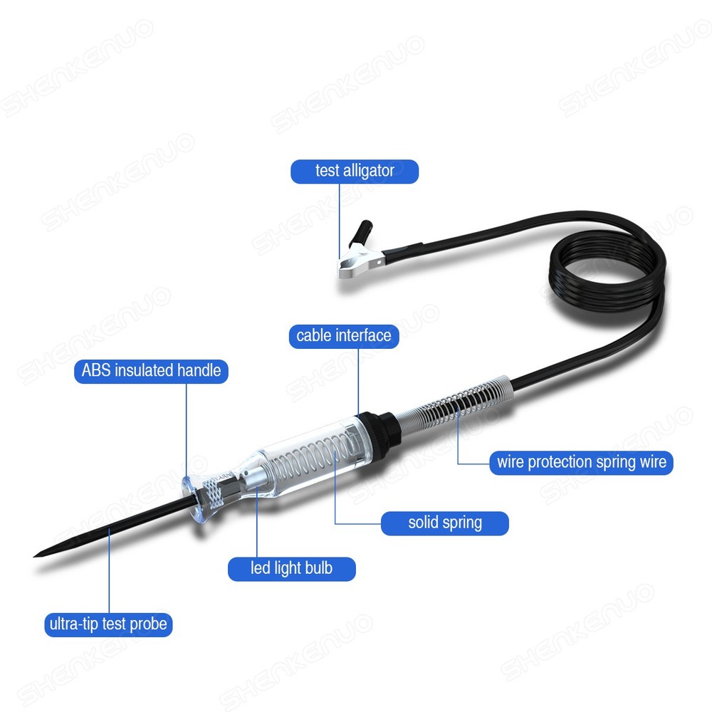 Auto Circuit Tester 12V/24V Test Light Probe Voltage Continuity Checker