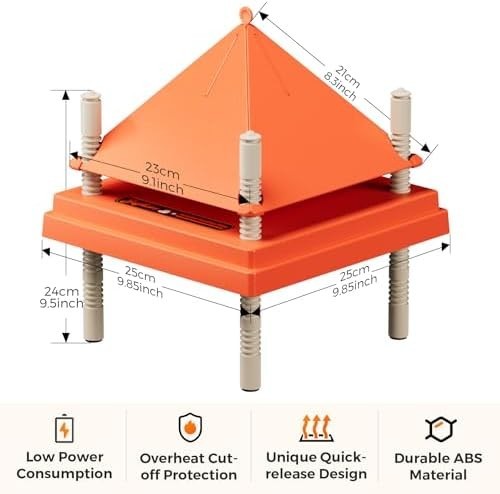 Chick Brooder Heating Plate with anti Stand Cone 10 X 10 Brooder Heater for Chic