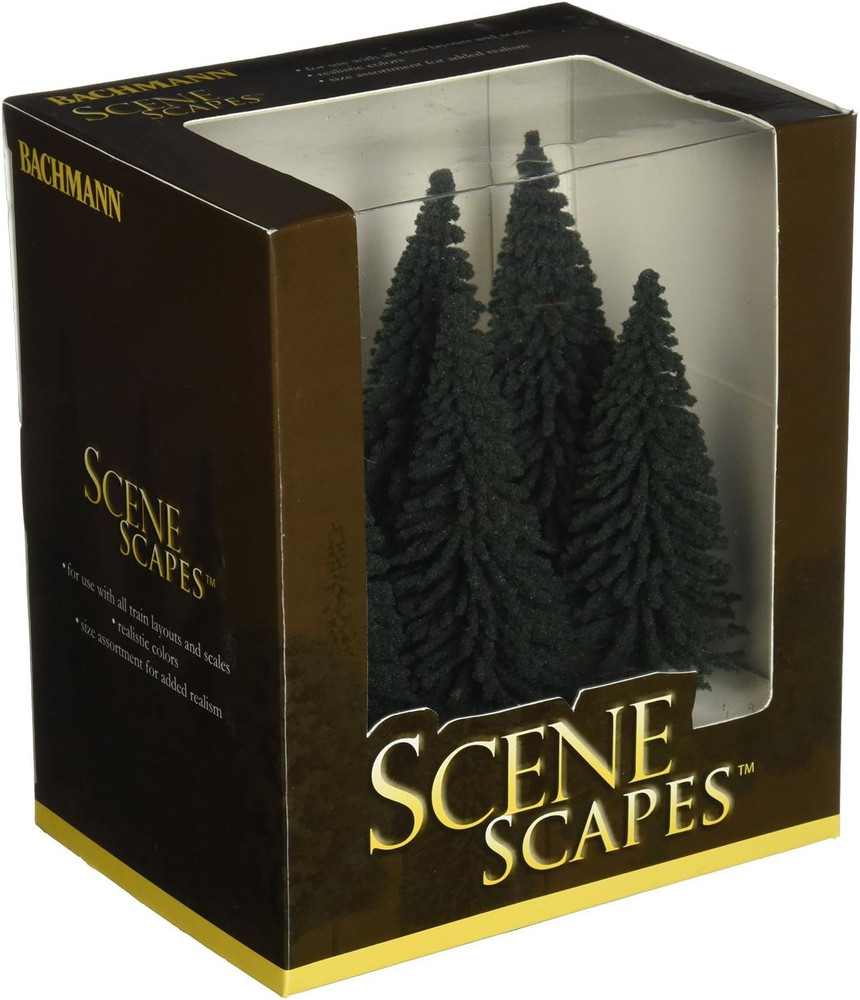 Trains - SCENE SCAPES - 5"- 6" PINE TREES (6 per Box) - HO Scale