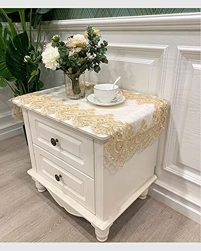 Bedside Tablecloth Lace Doilies for Side Table Cloth Runner Elegant Gold