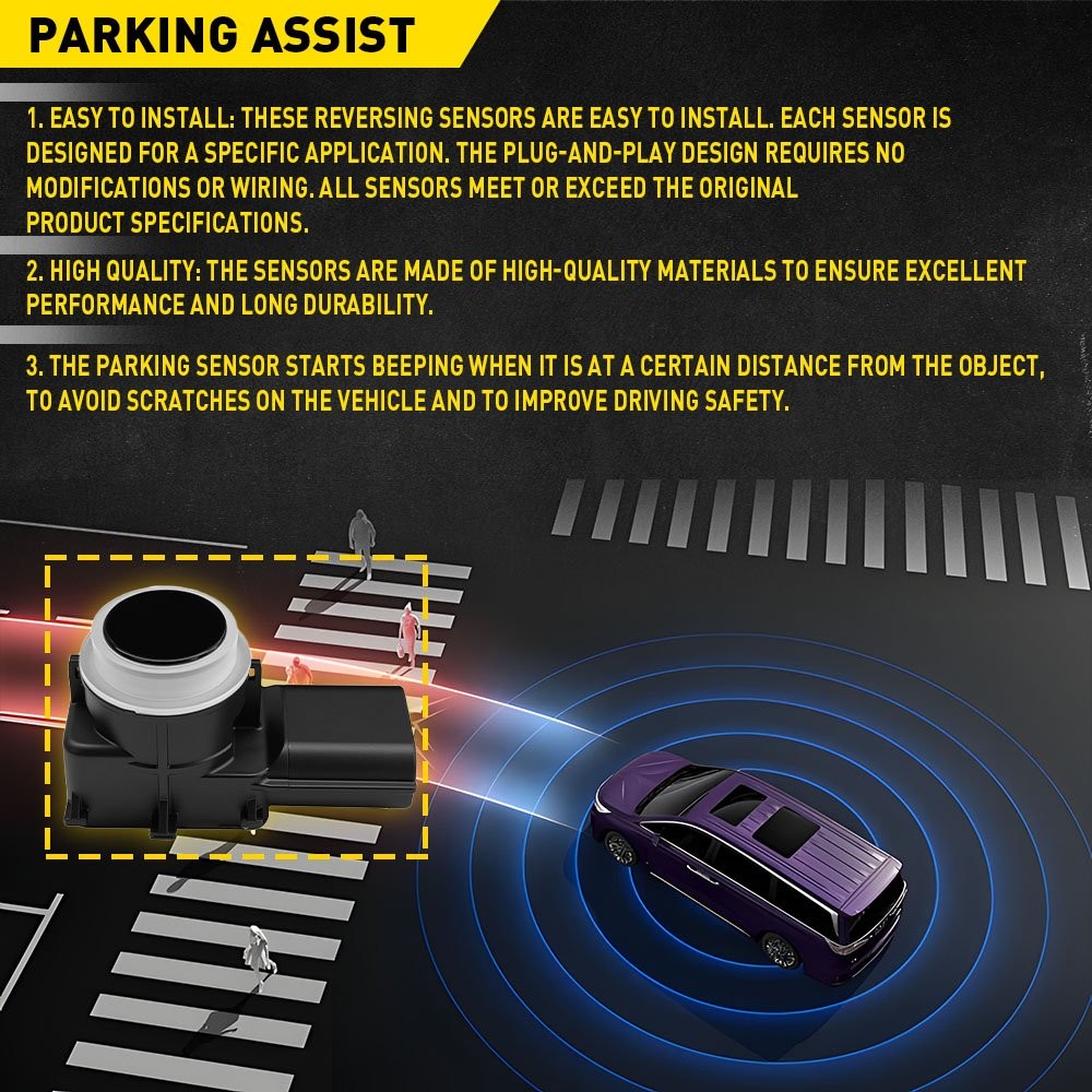 2PCS Front Rear Left Right Reverse Parking Sensor 4Pin For 2023-2025 Honda Pilot
