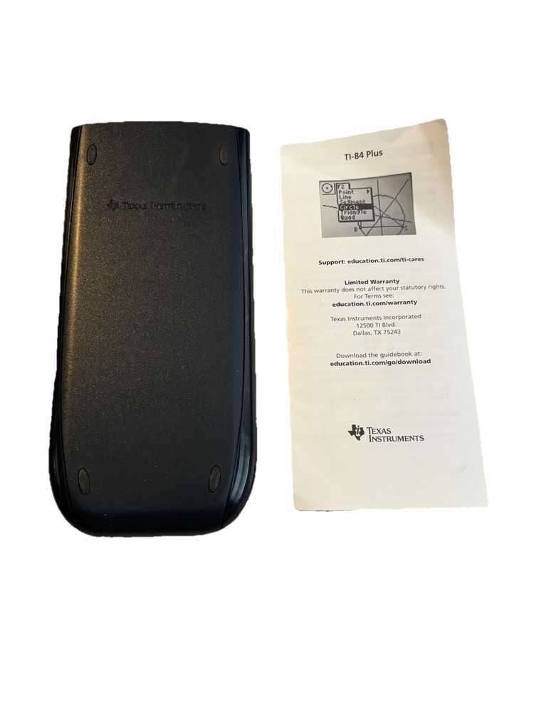 Texas Instruments TI-84 Plus Graphing Calculator with Cover Black Tested