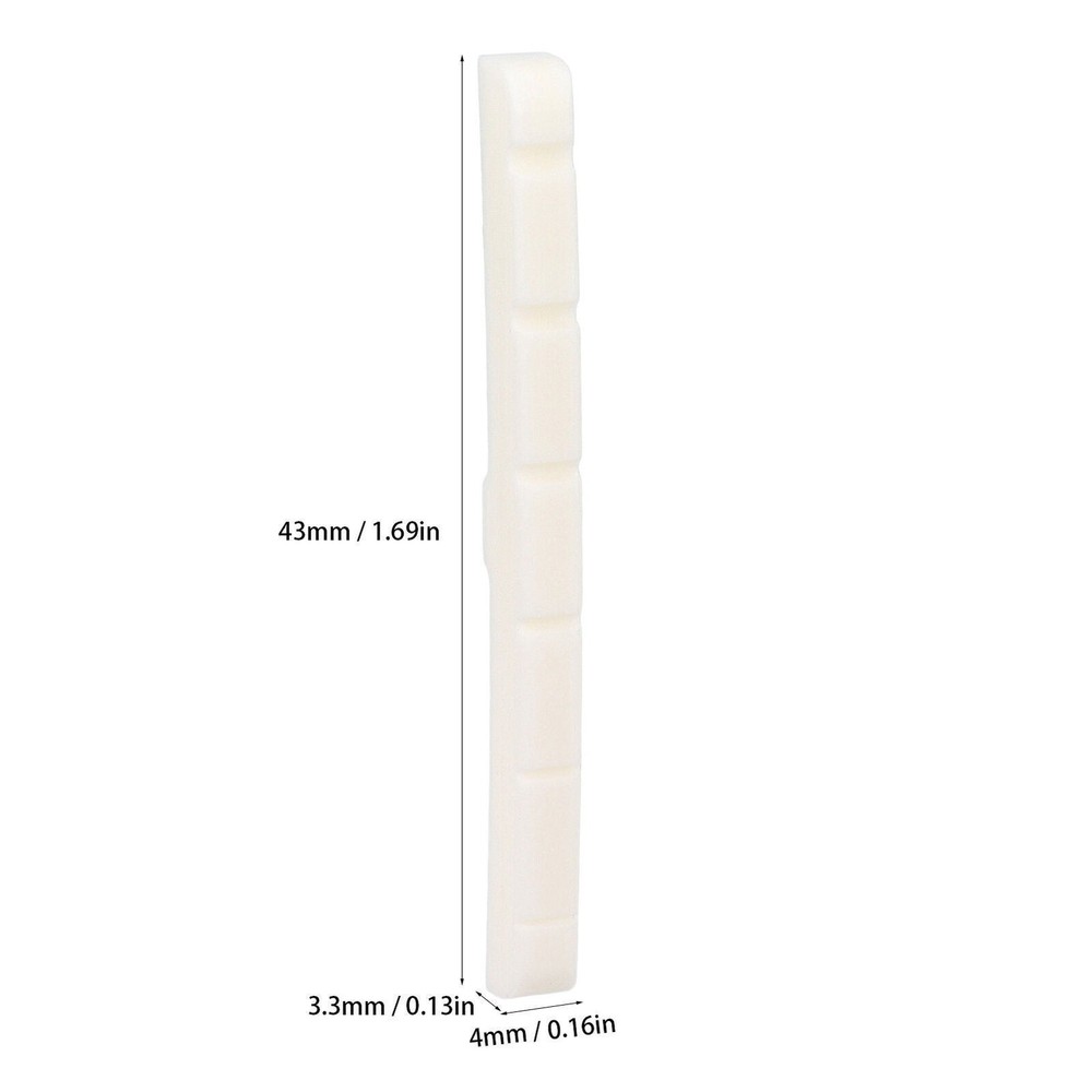 3Pcs 6String Guitar Nut Flat Bottom Slotted Bone Guitar Nut Replacement for Tele