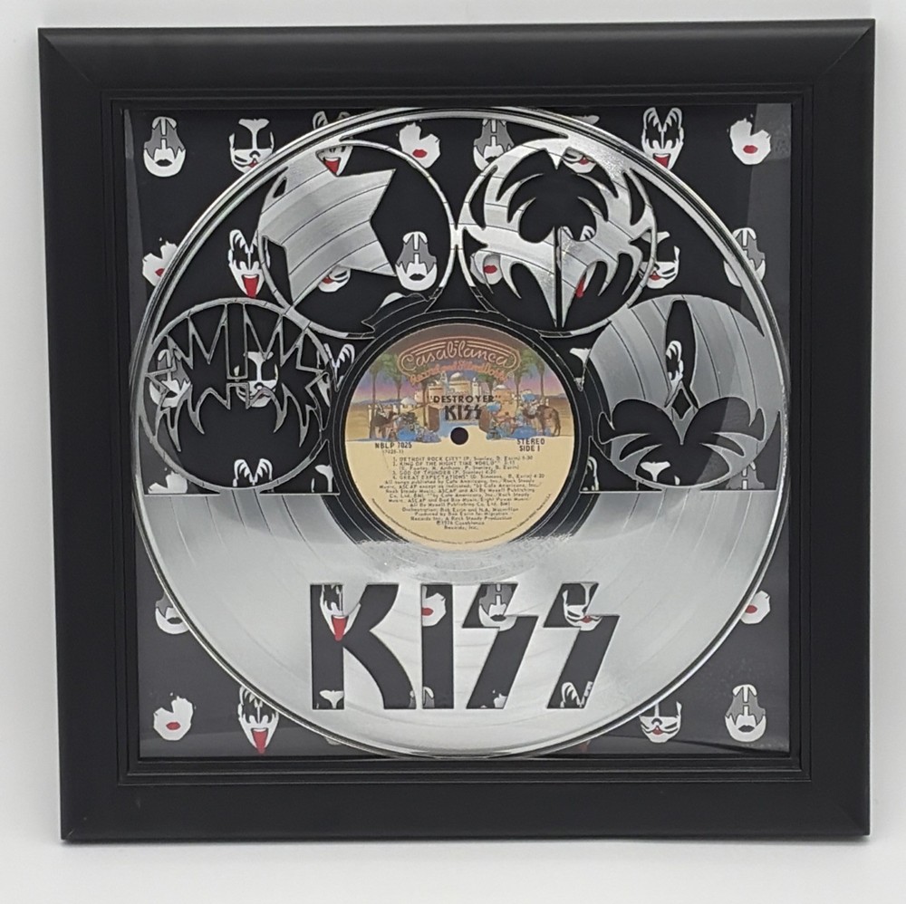 Kiss Record Destroyer Laser Cut 14x14 inch shabow box frame 189 Of 500