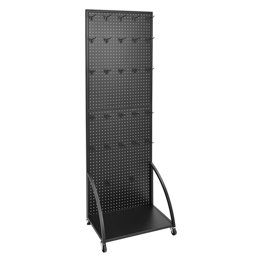Pegboard Display Stand with 30 Hooks Pegboard Panels Display with a Plate Black