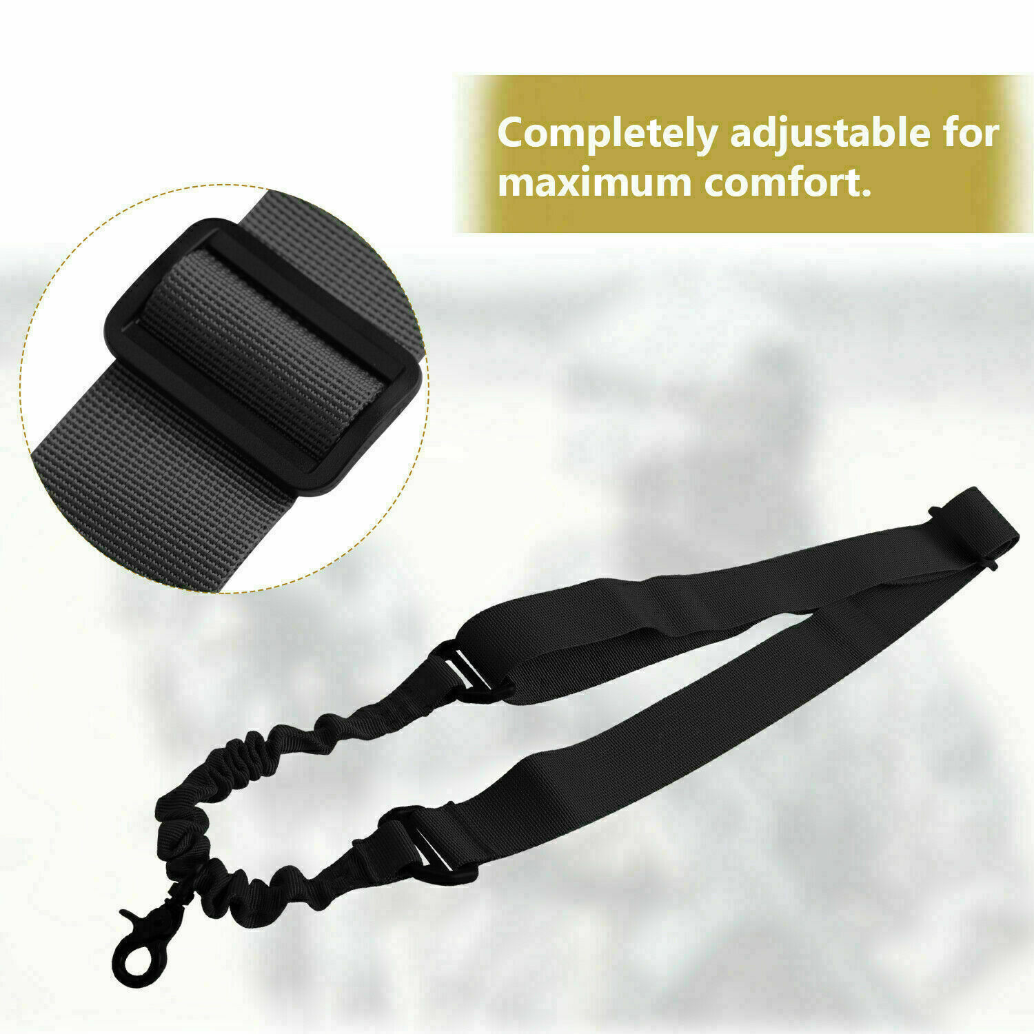 Tactical One Single Point / Two / Three Point Sling Strap Bungee Rifle Gun Sling