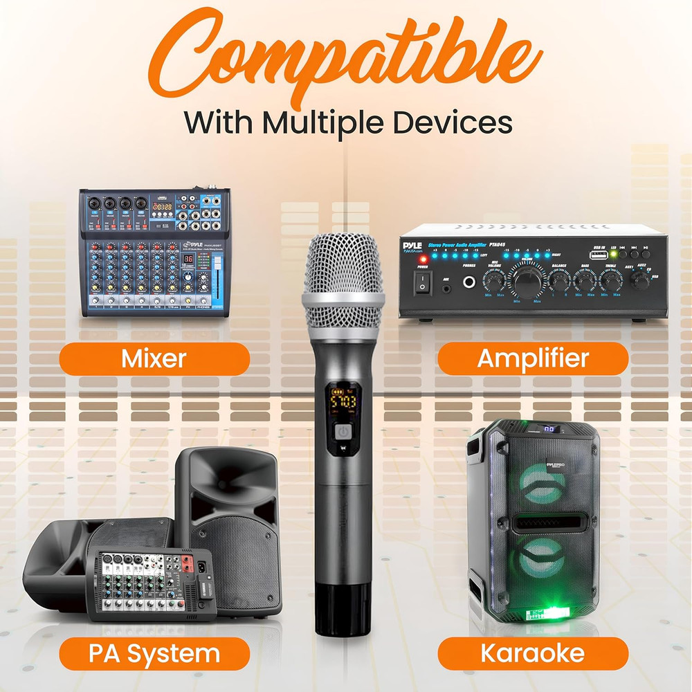 , UHF Wireless System Kit-Portable Professional Battery Operated Handheld Dynami