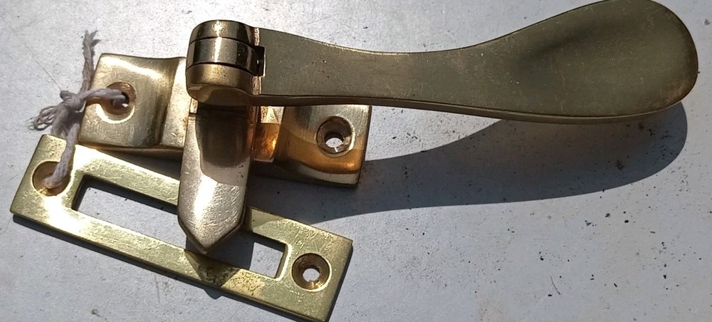 Vintage brass Olde Victorian Window Handle Security latch lock security
