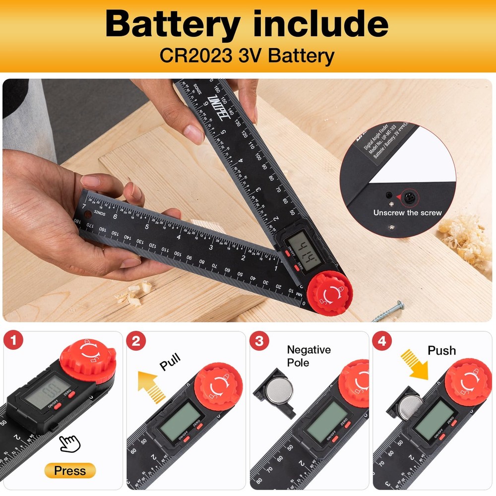 UNIPEC Digital Angle Finder Protractor, Ruler, 7inch 200mm...