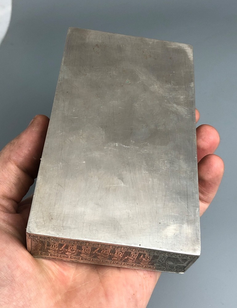 Antique Eastern Solid Silver Cigarette Box 309g BLZX