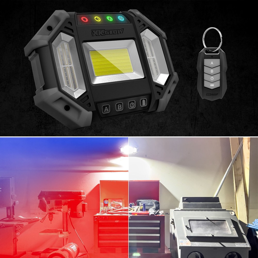 XKdefender 7 Mode Work & Security Light w/ Remote Utility Light Camping Office