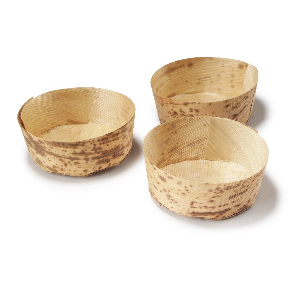 BambooMN Bamboo Leaf Round Tubs - Multiple Sizes & Quantities Available