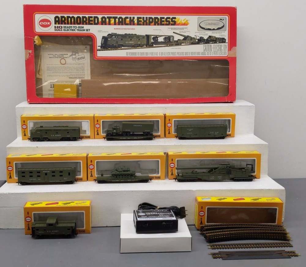 Cox 6036 HO Scale US Army GI General Train Set EX/Box