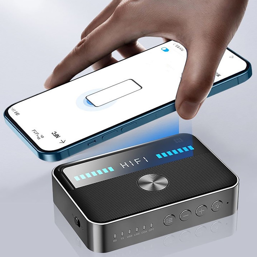 Rechargeable 2 in1 5.3 Bluetooth NFC Transmitter Receiver Stereo Audio Adapter