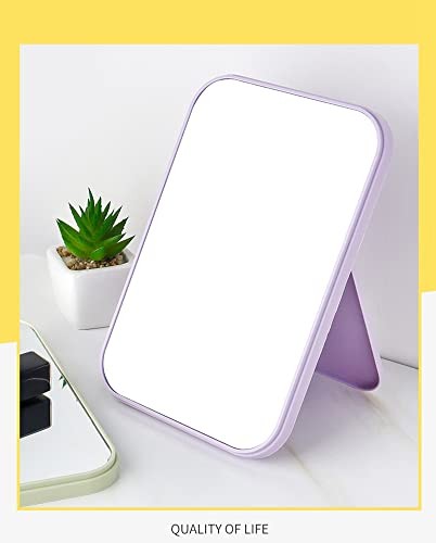 Super HD Tabletop Mirror with Foldable Bracket - Hand Free/Handheld Purple
