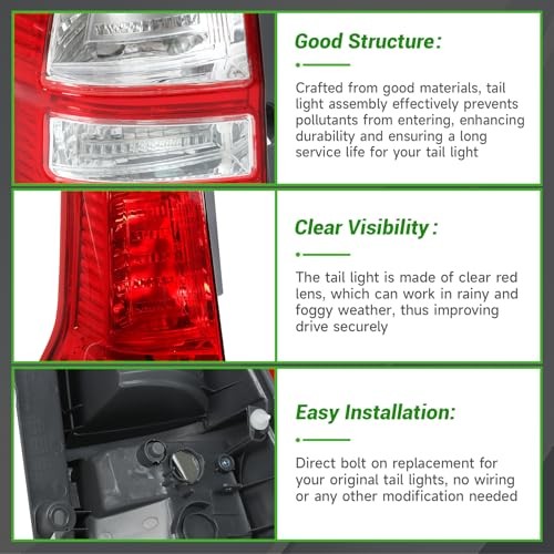 Tail Light Tail Lamp Left Side Assembly Halogen Replacement for CRV 2007-2011