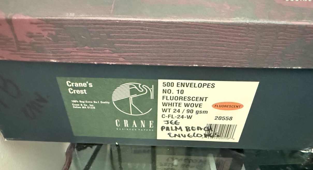 Envelope Jeffrey E. Epstein Palm Beach Florida