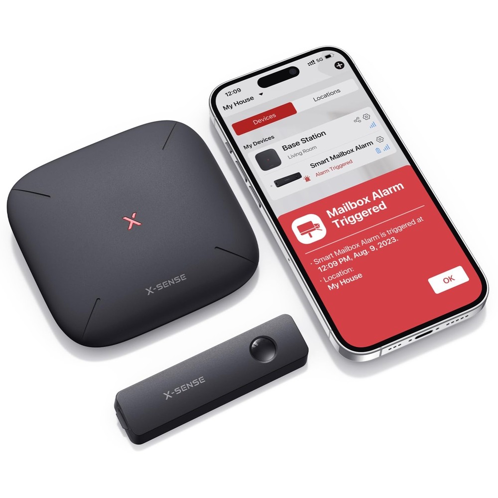 Wireless Mailbox Alarm Sensor - Long Range Delivery Alert System with SBS50 Base