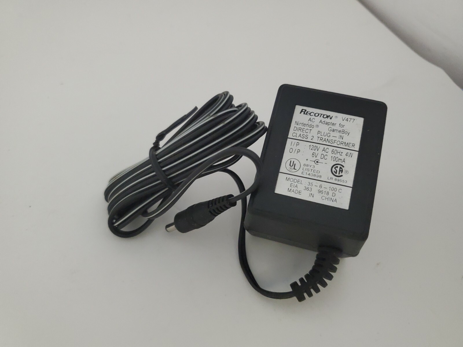 NEW Recoton 6V DC 100 mA AC Power Adapter Cord for Original Game boy Console #5V