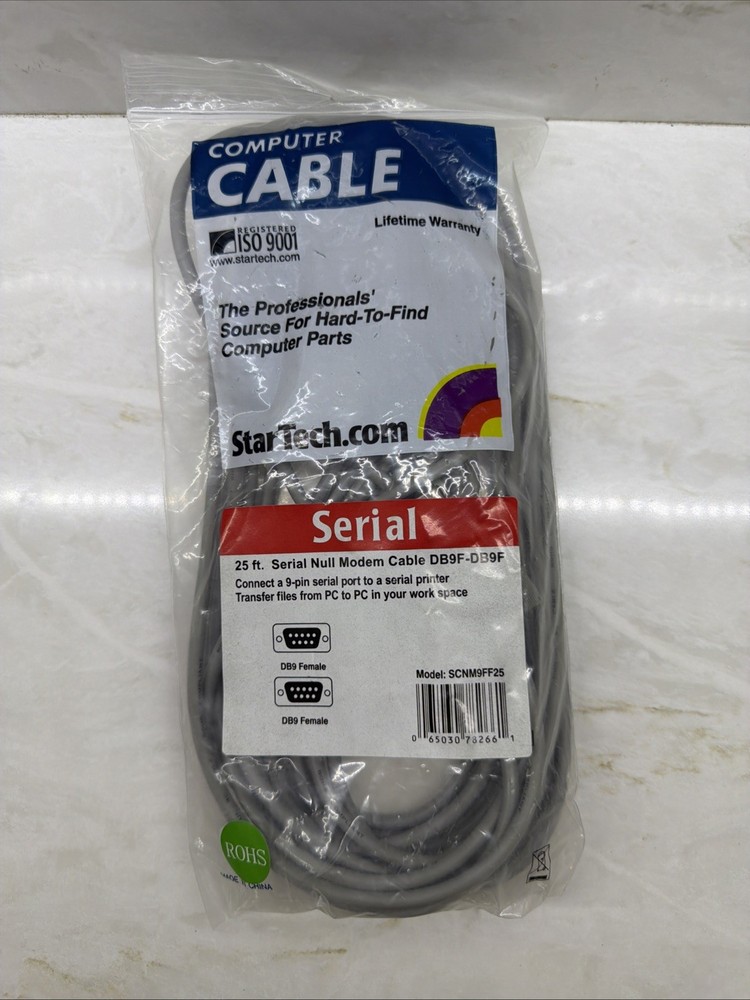 StarTech.com 25ft RS232 Serial Null Modem Cable - Null modem cable - DB-9 (F)