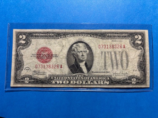 1928 $2 Jefferson Note (Red Seal) E14831128A