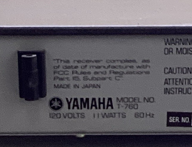 Yamaha T‑760 AM/FM Tuner