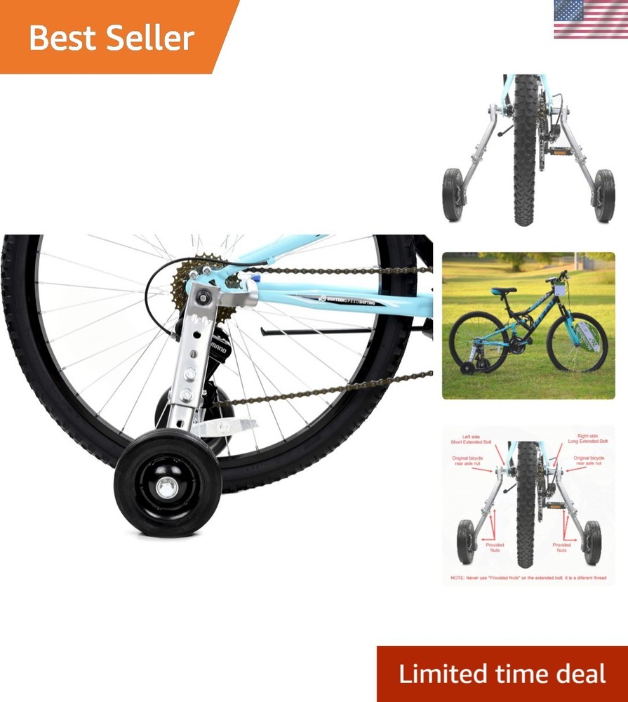 Heavy-Duty Adjustable Training Wheels for 20-29 Inch Bicycles - Safe Learning