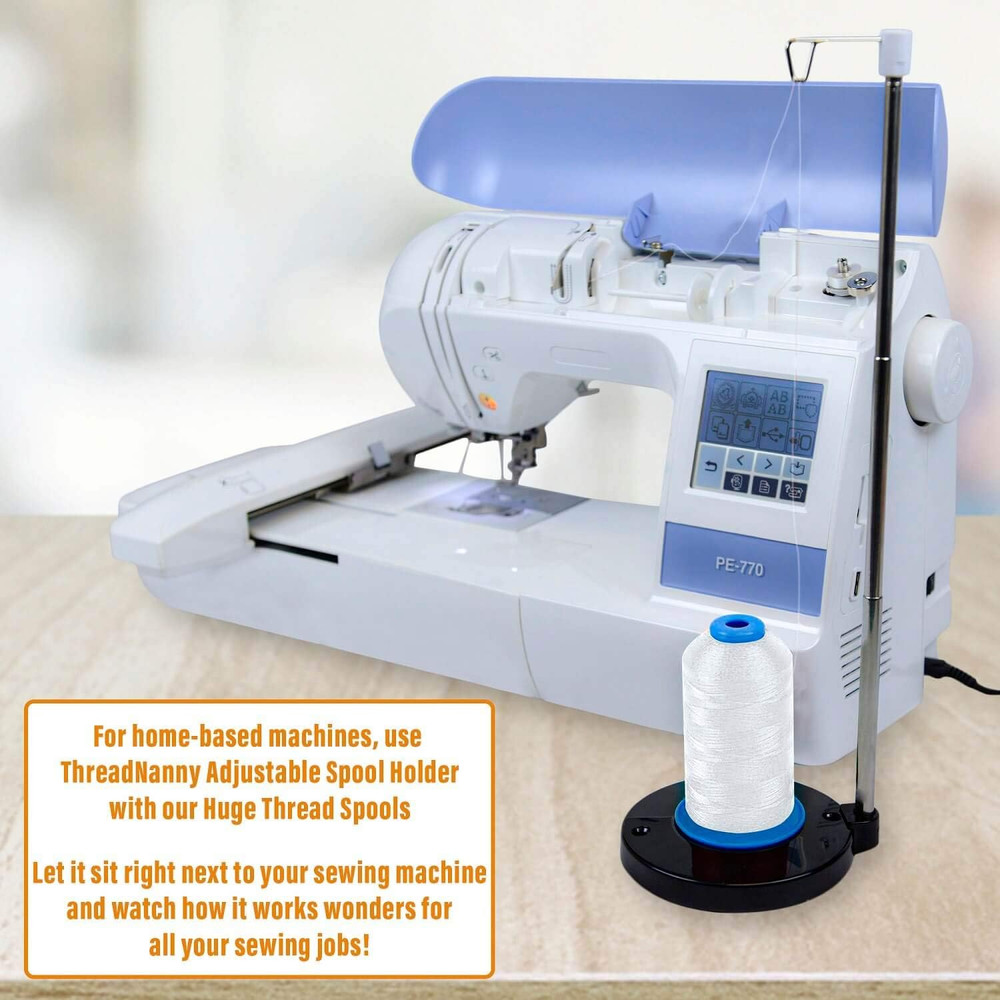 Huge Machine Embroidery Thread White 3 Pack X-Large Polyester Cones 5500 Yards E