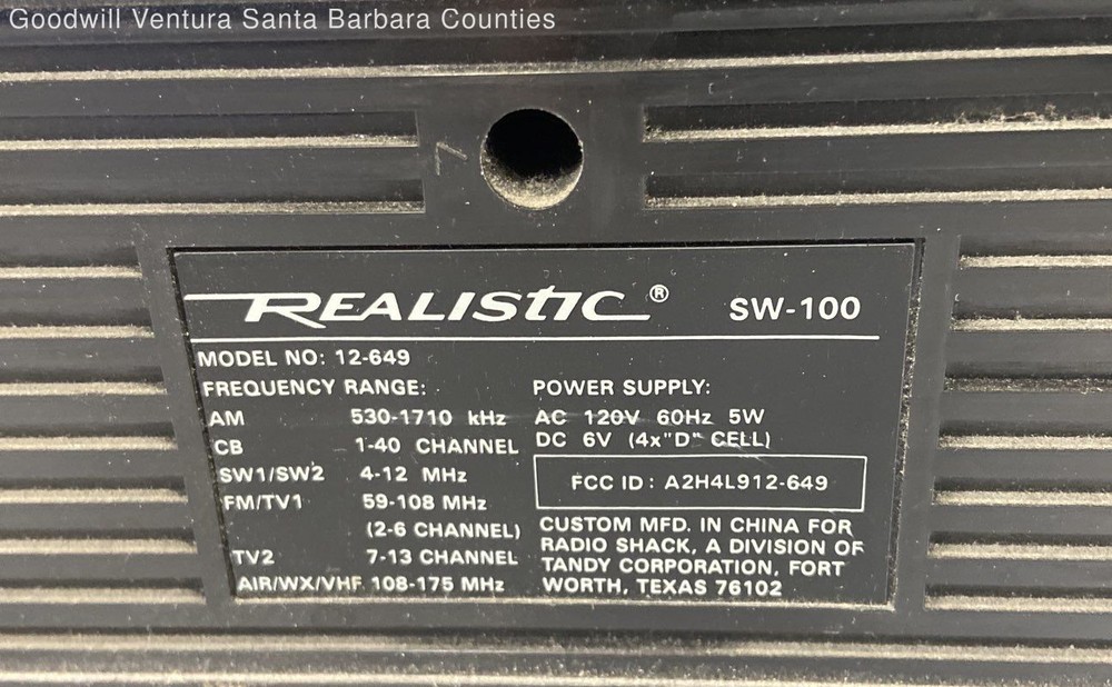 SW-100 Multiband Receiver Vintage Realistic 12-649