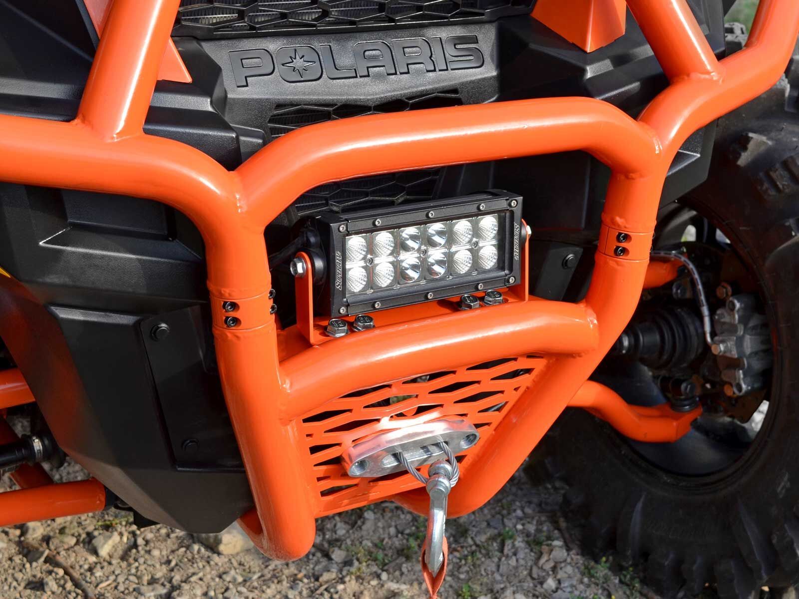 SuperATV Heavy Duty Orange Front Bumper for Polaris General/See Fitment