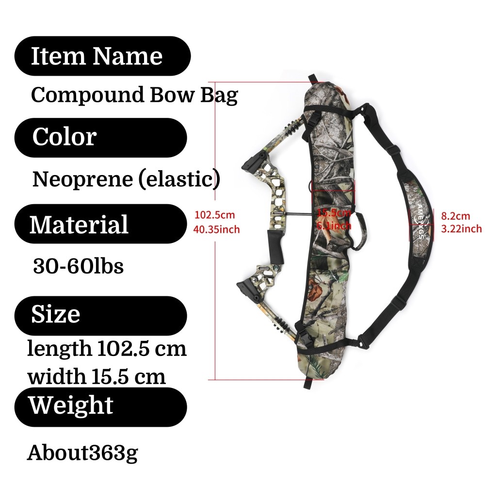 Neoprene Compound Bow Sling Bag Protector Bow Cam Carrier Target ShootingArchery