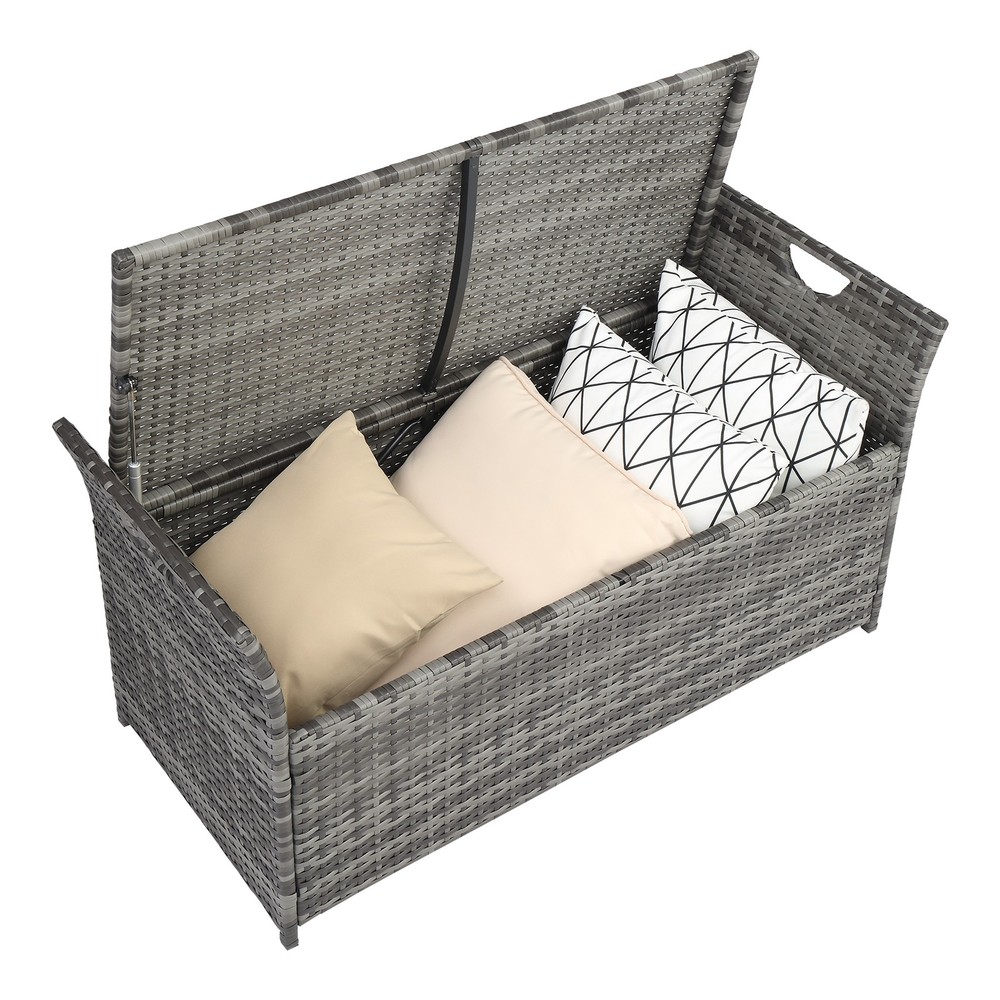 Iron Frame Can Accommodate Gray Gradient Footstool Locker Rattan Locker