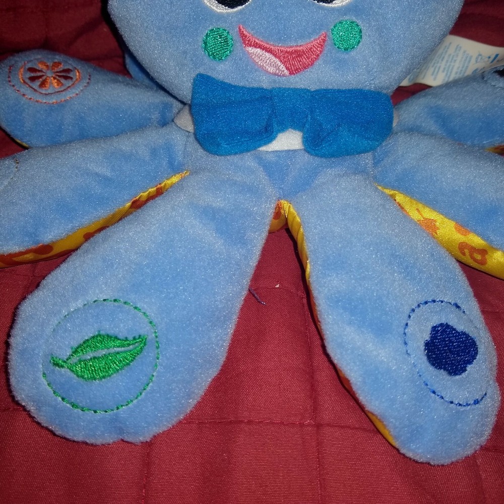 Baby Einstein OCTOPLUSH OCTOPUS Tri-Lingual Musical Blue Plush Colors Objects