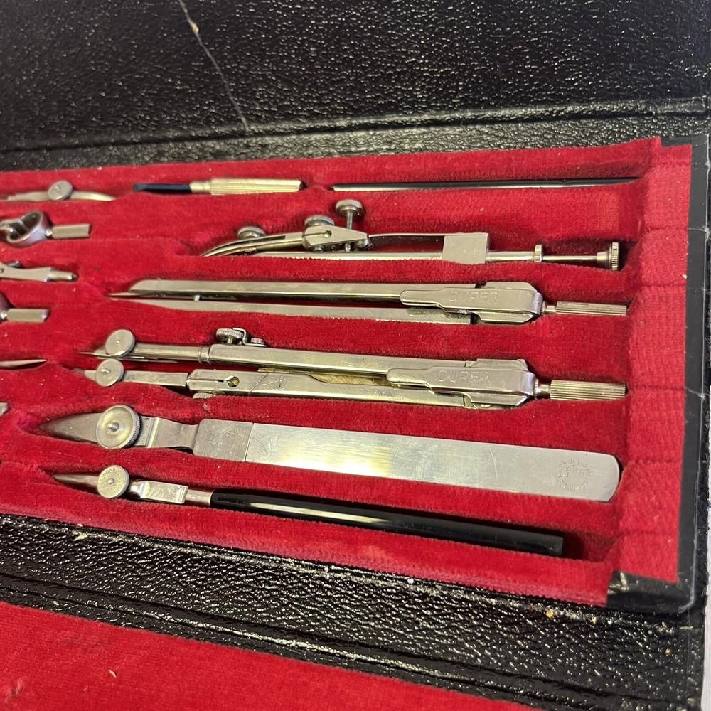 VINTAGE DURER 4038 Drafting Tool Kit With Case. Damaged Case