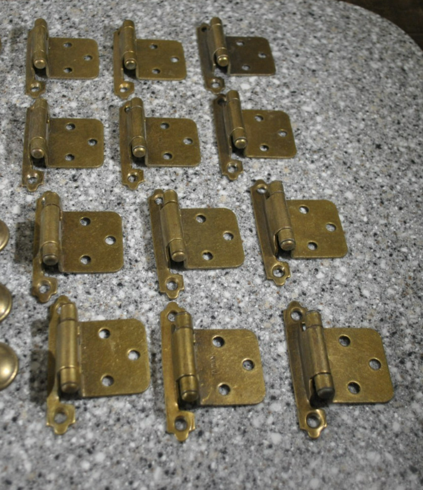 Lot Vtg KBC Cabinet Pull/Knobs, Backplate, Hinges